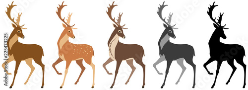 Print op canvas set of deer