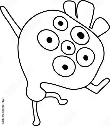 White cartoon cute monster vector