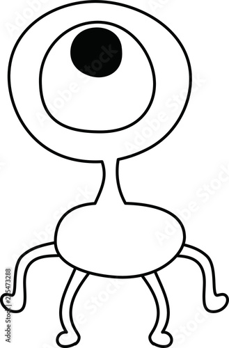 White cartoon cute monster vector