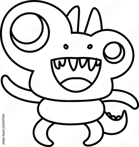 White cartoon cute monster vector