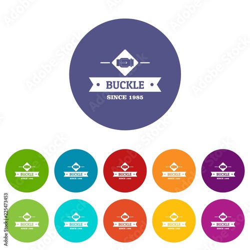 Buckle elegance icons color set vector for any web design on white background