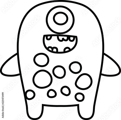 White cartoon cute monster vector