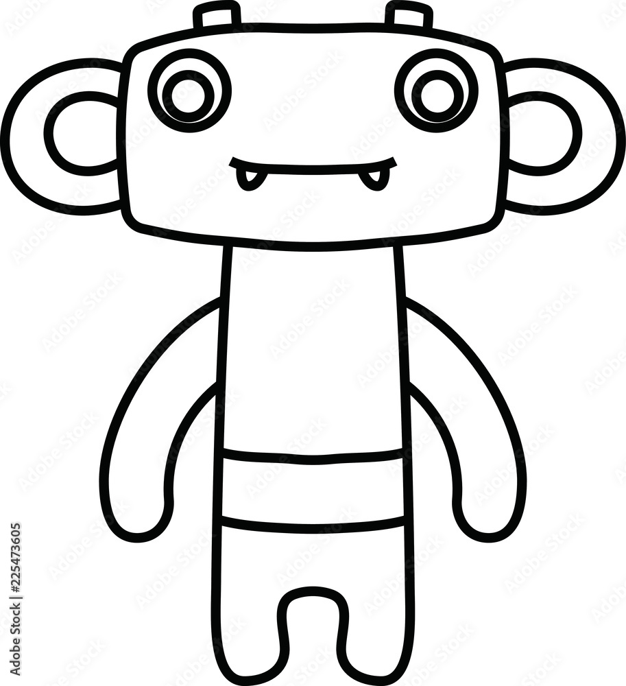 White cartoon cute monster vector White cartoon cute monster vector