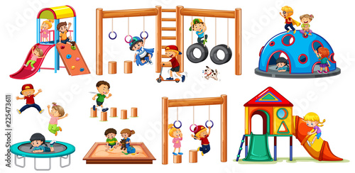 Children on playground equipment