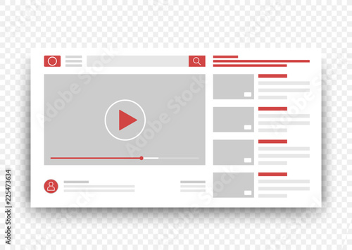 View video clips in the browser window. Vector Online video template.