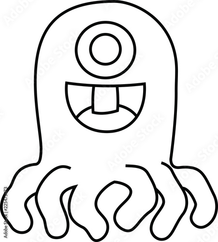 White cartoon cute monster vector