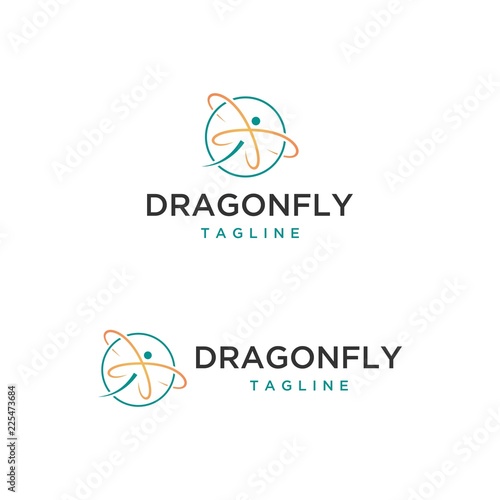 Dragonfly Logo design vector illustration