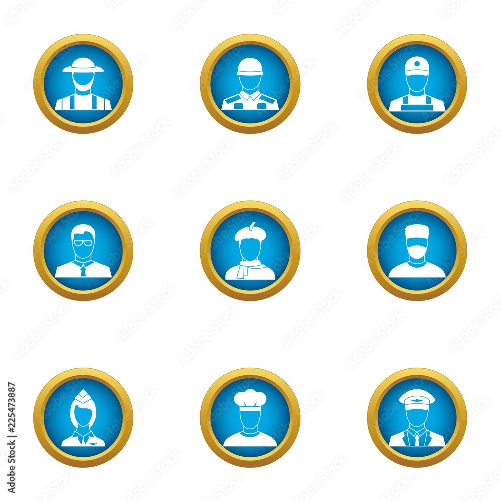 Beneficiary icons set. Flat set of 9 beneficiary vector icons for web isolated on white background Beneficiary icons set. Flat set of 9 beneficiary vector icons for web isolated on white background