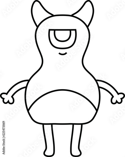 White cartoon cute monster vector