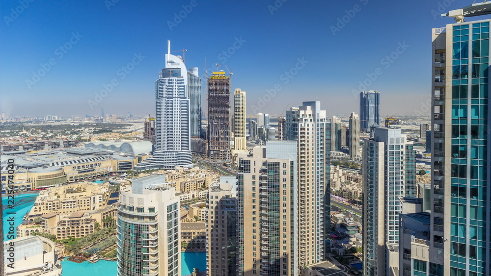 Dubai downtown during all day timelapse