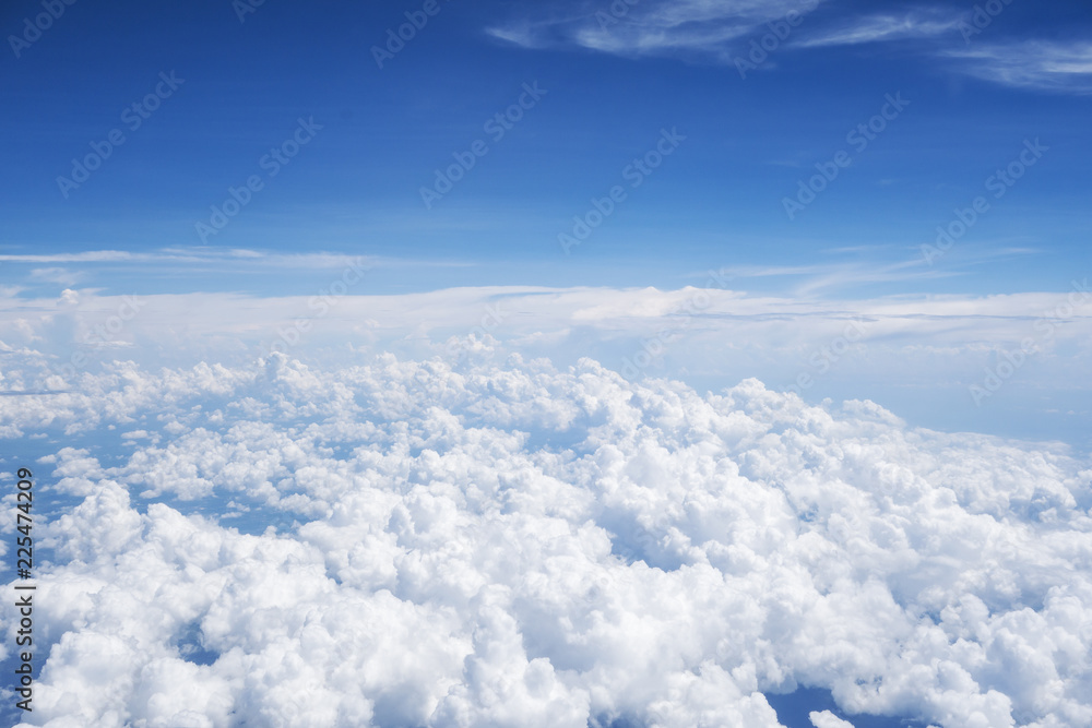 Blue sky cloud top view