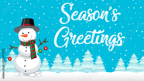 Season greetings snowman card