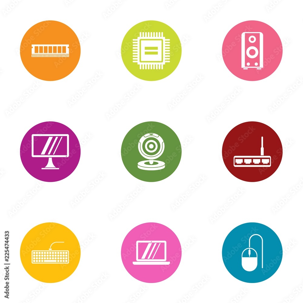 Filmmaking screen icons set. Flat set of 9 filmmaking screen vector icons for web isolated on white background Filmmaking screen icons set. Flat set of 9 filmmaking screen vector icons for web isolated on white background