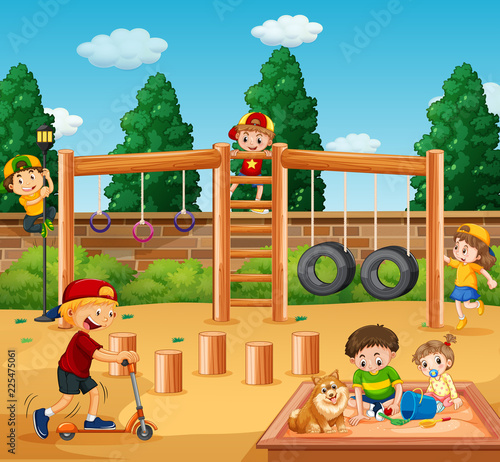Children playing at playground
