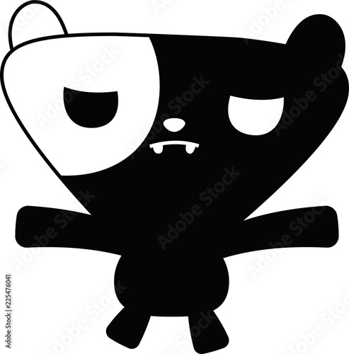Black cartoon cute monster vector