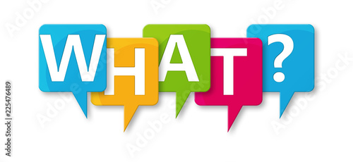 What? - letters written in beautiful boxes on white background