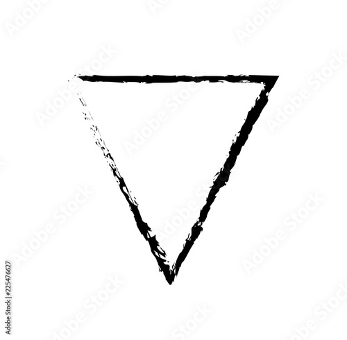 Inverted Triangle Black Outline 80s Style Sketch