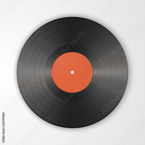 Gramophone vinyl LP record template isolated on white background. Vector