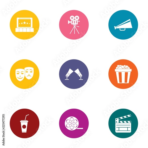 Dramatically icons set. Flat set of 9 dramatically vector icons for web isolated on white background