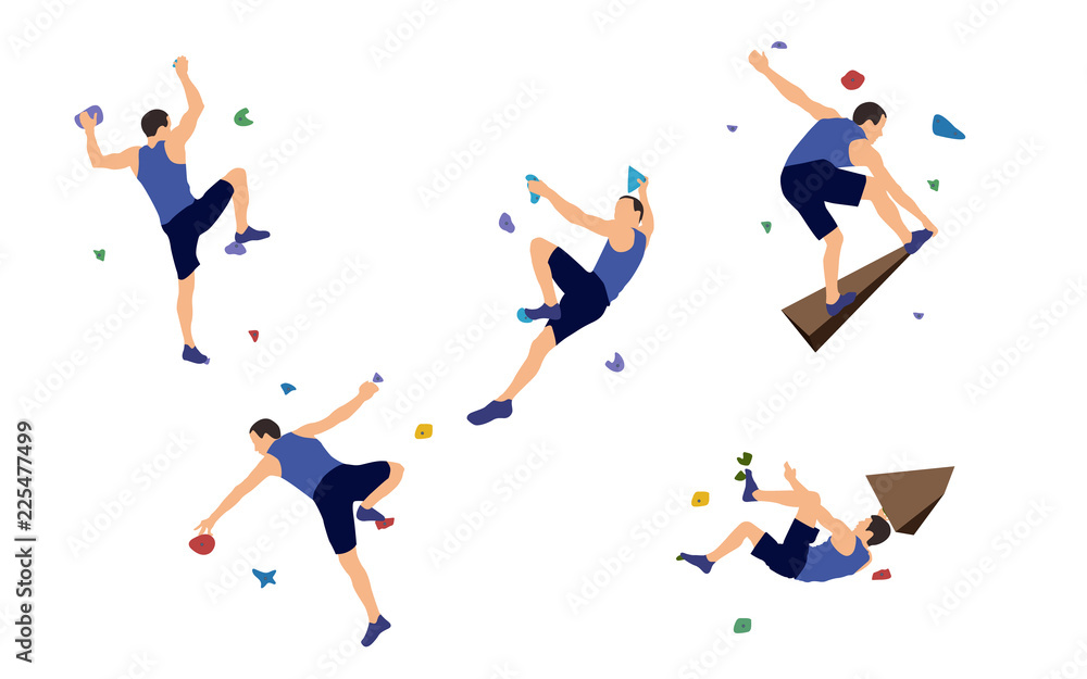 Men on a climbing wall Men on a climbing wall