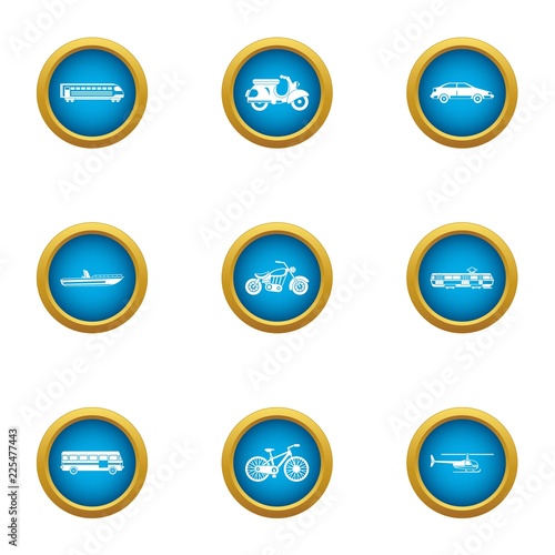 Fare icons set. Flat set of 9 fare vector icons for web isolated on white background