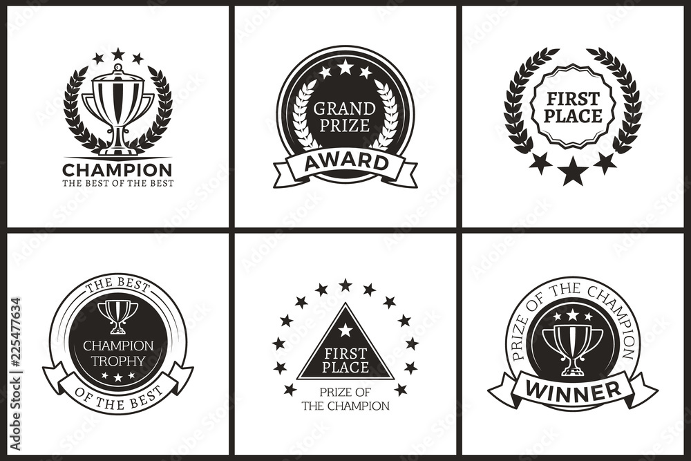 Grand Prize of Champion Monochrome Logotypes Set