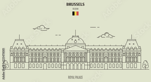 Royal Palace in Brussels, Belgium. Landmark icon
