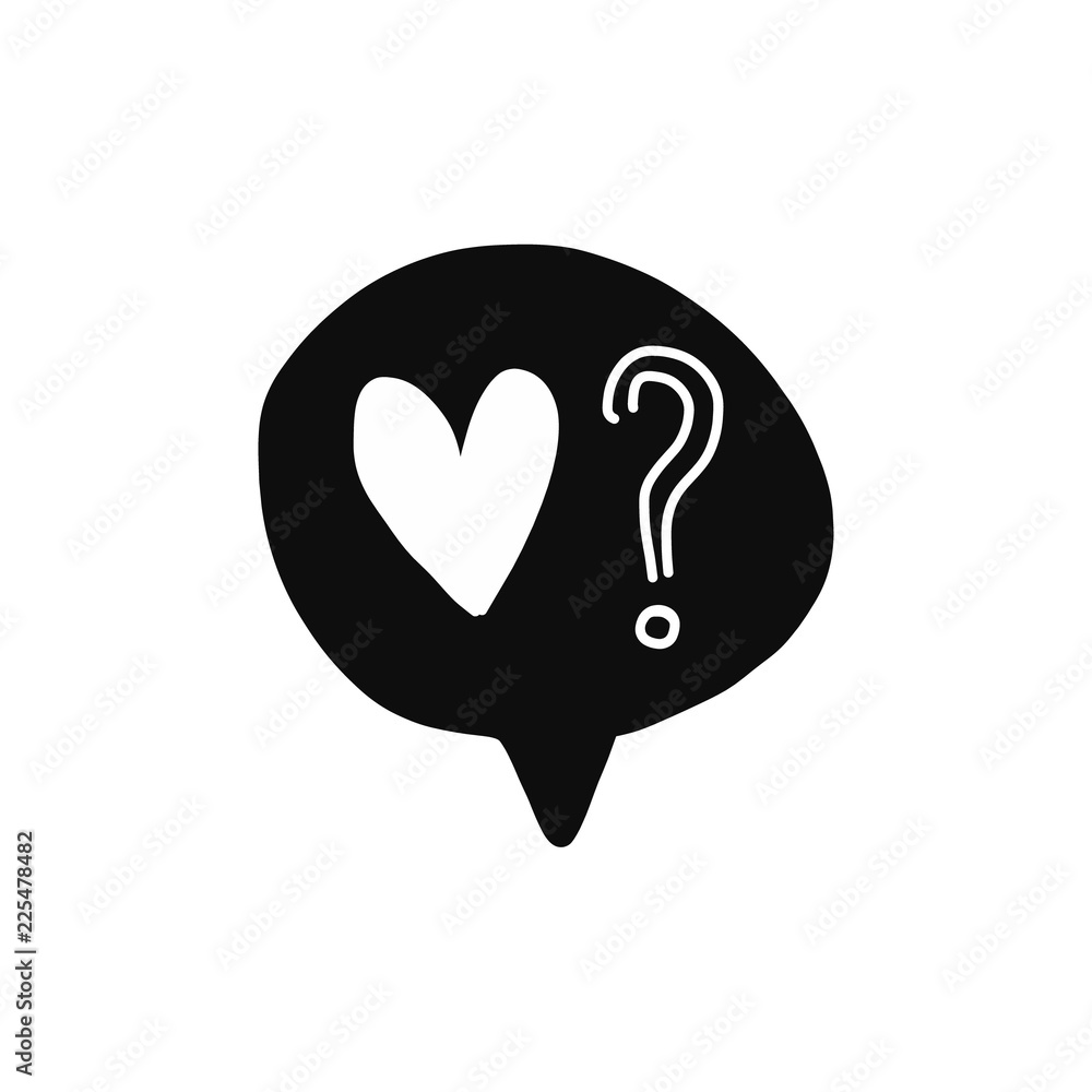 Is this love speech bubble black and white Is this love speech bubble black and white