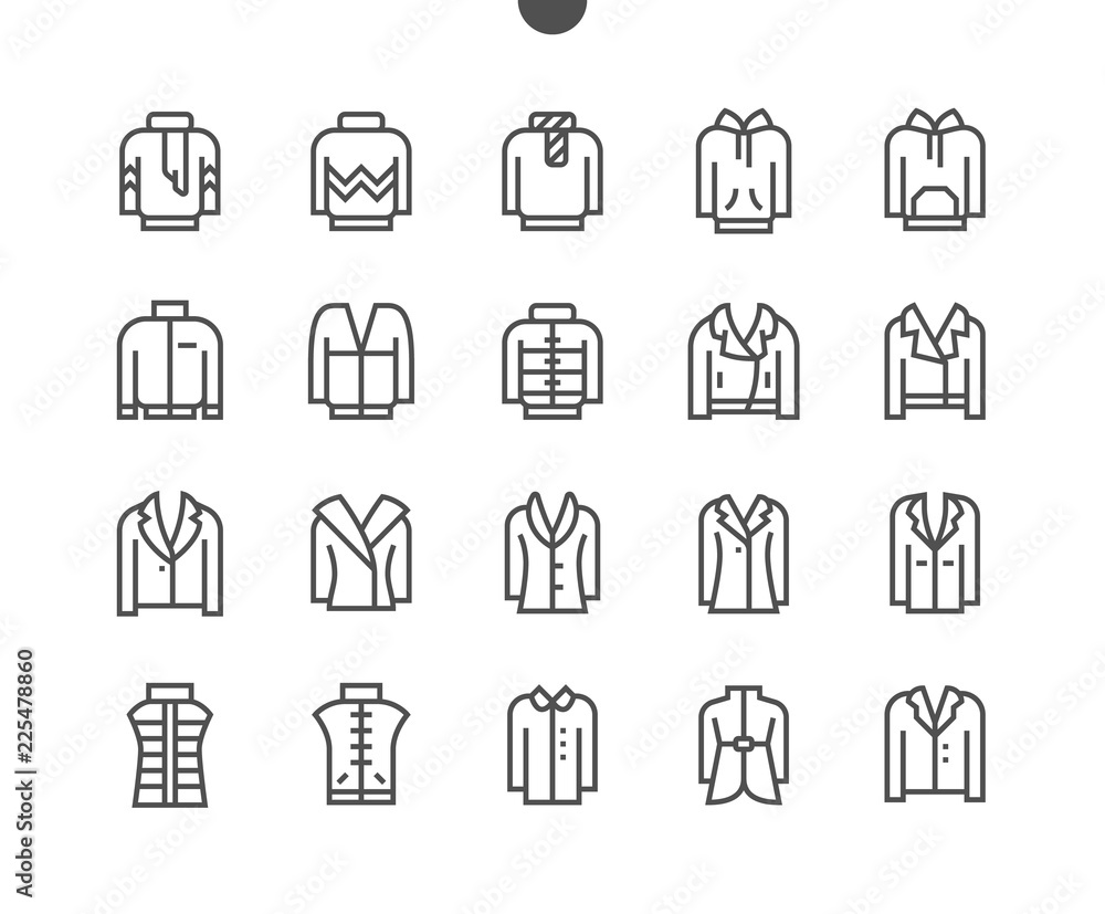 Clothes UI Pixel Perfect Well-crafted Vector Thin Line Icons 48x48 Grid for Web Graphics and Apps. Simple Minimal Pictogram Part 5-5 Clothes UI Pixel Perfect Well-crafted Vector Thin Line Icons 48x48 Grid for Web Graphics and Apps. Simple Minimal Pictogram Part 5-5