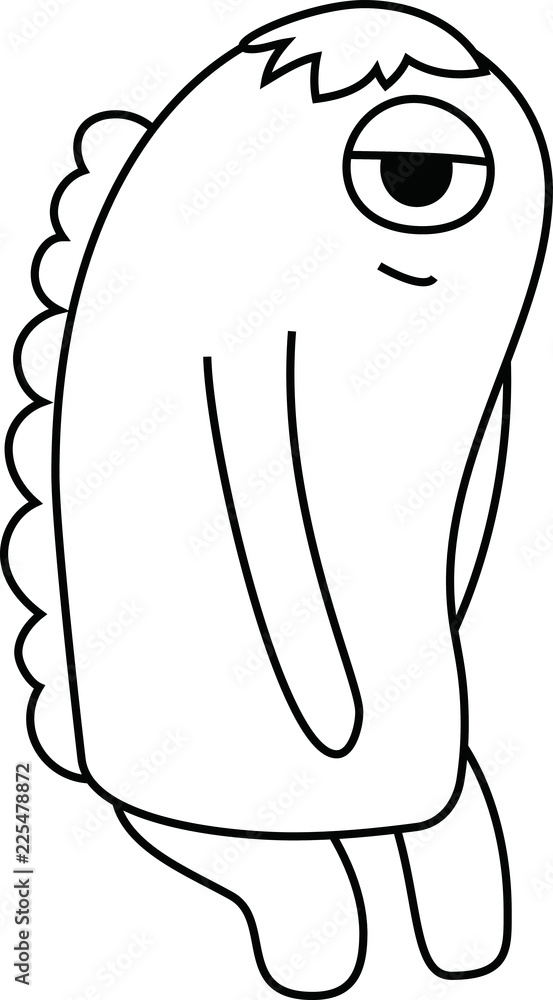 White cartoon cute monster vector White cartoon cute monster vector