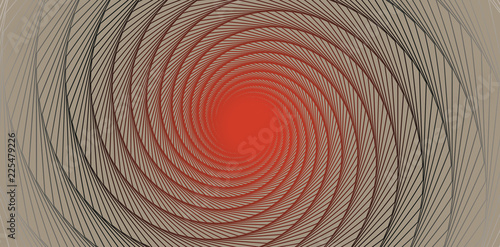 ivory graphic vortex with shimmering open center in red