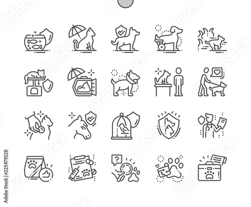 Pet Insurance Well-crafted Pixel Perfect Vector Thin Line Icons 30 2x Grid for Web Graphics and Apps. Simple Minimal Pictogram