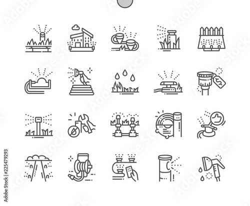 Automatic lawn watering Well-crafted Pixel Perfect Vector Thin Line Icons 30 2x Grid for Web Graphics and Apps. Simple Minimal Pictogram