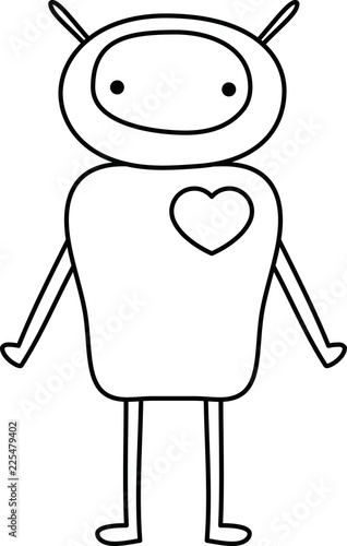 White cartoon cute monster vector