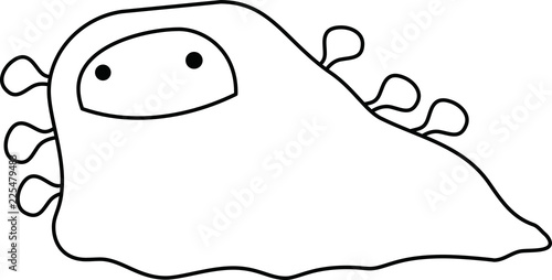 White cartoon cute monster vector