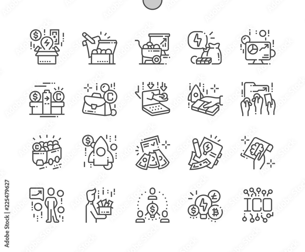 ICO token Well-crafted Pixel Perfect Vector Thin Line Icons 30 2x Grid ...