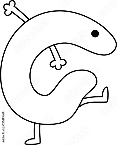 White cartoon cute monster vector