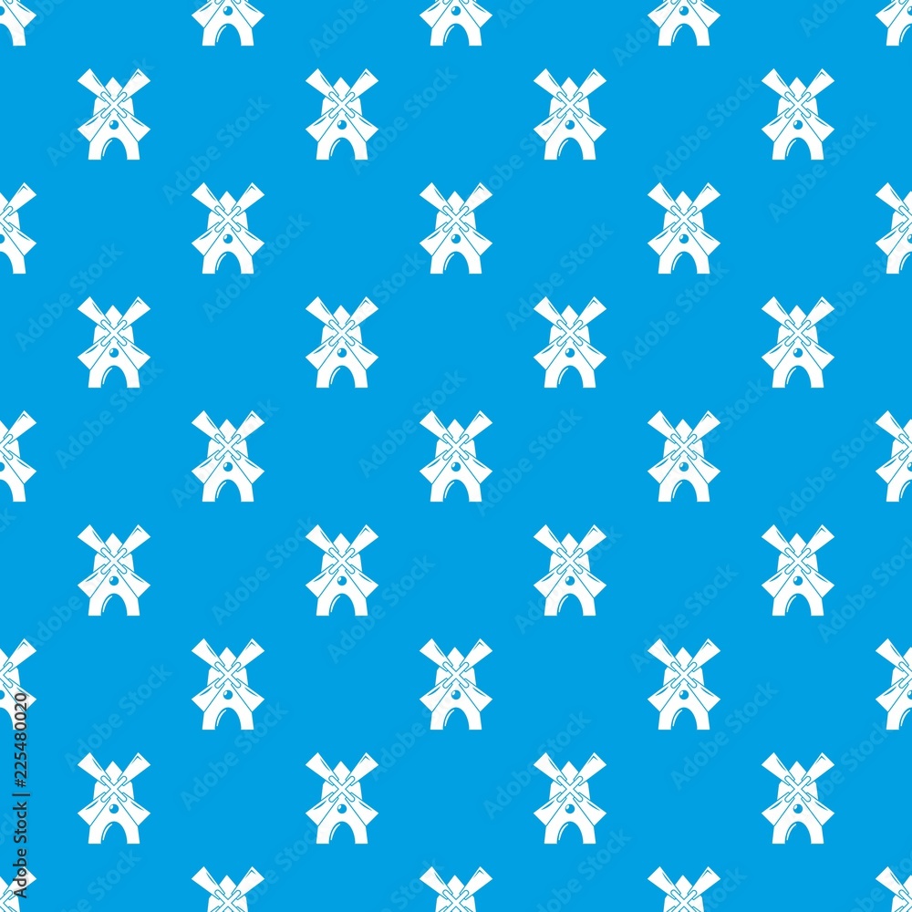Windmill pattern vector seamless blue repeat for any use Windmill pattern vector seamless blue repeat for any use