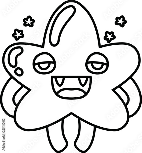 White cartoon cute monster vector