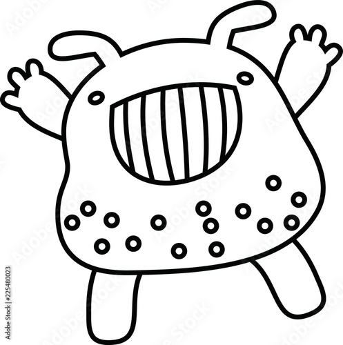 White cartoon cute monster vector