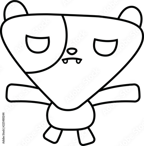White cartoon cute monster vector