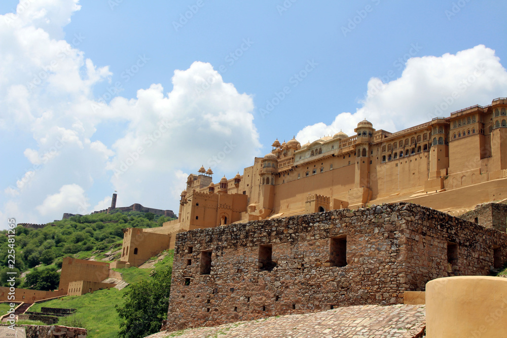 Amer (or Amber) Fort in Jaipur as seen from the entrance. One of six Hill Forts of Rajasthan (UNESCO World Heritage)