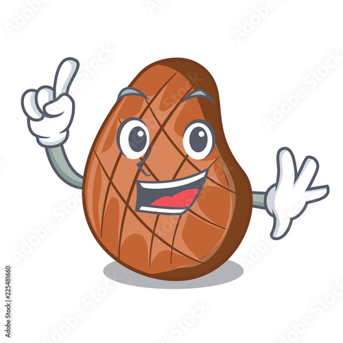Finger delicious beef steak isolated on mascot
