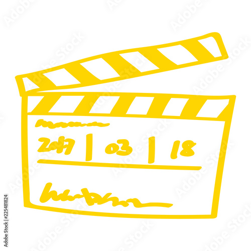 Handgezeichnete Filmklappe in gelb