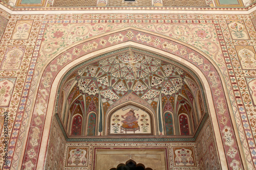The details of intricate carvings around the Amer (or Amber Fort)