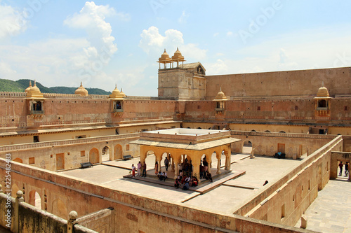 The detail of Amer (or Amber) Fort in Jaipur. One of six Hill Forts of Rajasthan photo