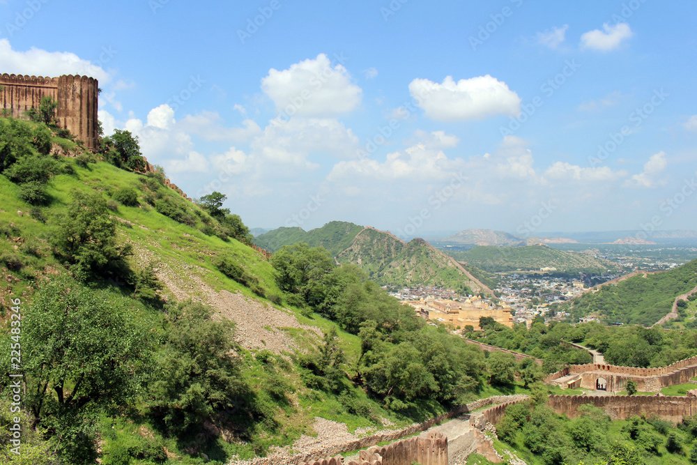 The Jaigarh Fort overlooking Amer Fort and the town in Jaipur