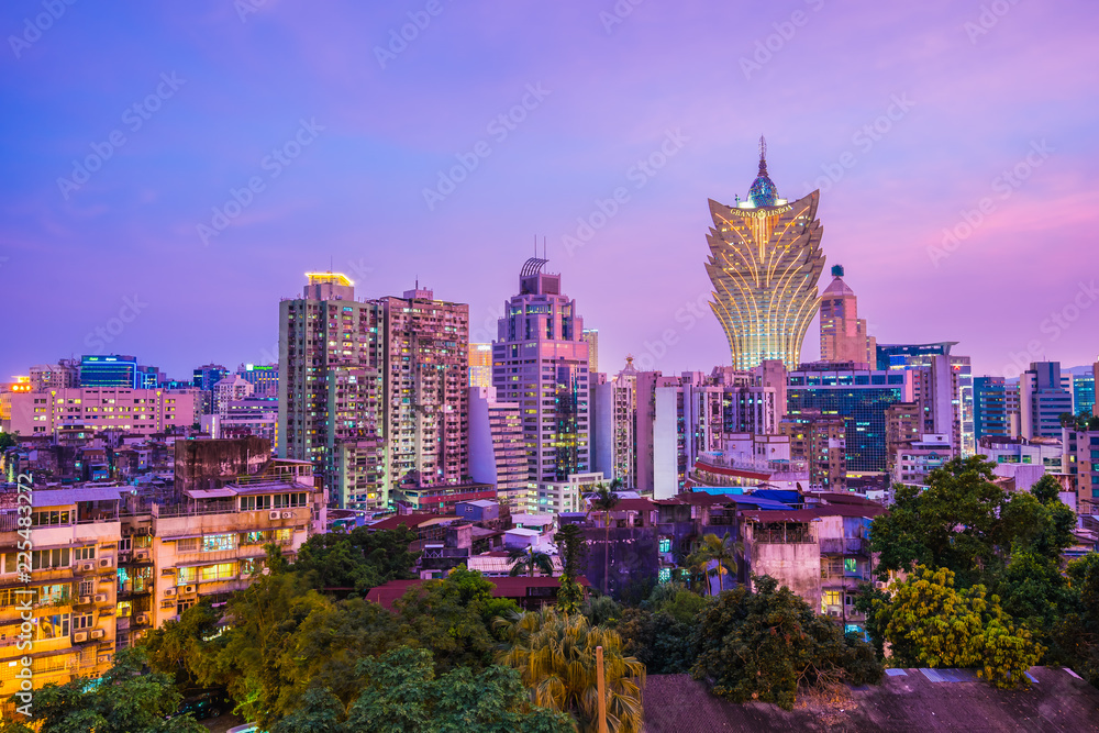 Obraz premium Beautiful architecture building cityscape of macau city
