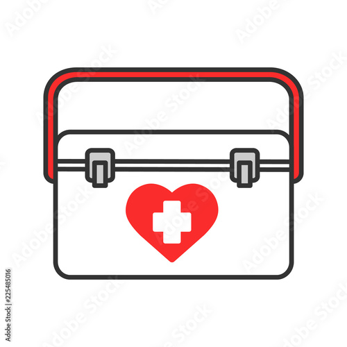 Organ transplant case color icon