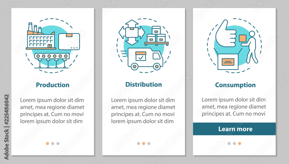 Industrial sector onboarding mobile app page screen with linear Industrial sector onboarding mobile app page screen with linear